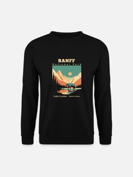 Vintage Retro Canadian Banff National Park - Unisex Pullover - Schwarz