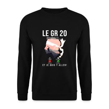 Randonnée GR 20 gr 20 corse randonneurs - Sweat-shirt Unisexe - noir - Devant - Alina (178cm) & Michal (187cm)