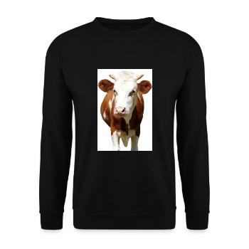 Kuh Poster - Unisex Pullover - Schwarz - Vorne - Alina (178cm) & Michal (187cm)