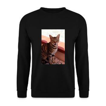 chat, chaton - Sweat-shirt Unisexe - noir - Devant - Alina (178cm) & Michal (187cm)