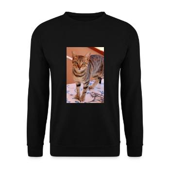 chat, chaton - Sweat-shirt Unisexe - noir - Devant - Alina (178cm) & Michal (187cm)