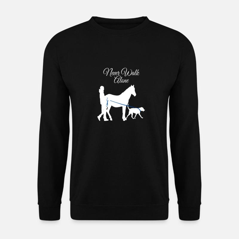 Never Walk Alone Pferd Hund - Unisex Pullover - Schwarz