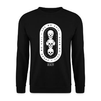 See No Evil, Hear No Evil, Speak No Evil - Unisex Sweatshirt - black - Front - Alina (178cm) & Michal (187cm)