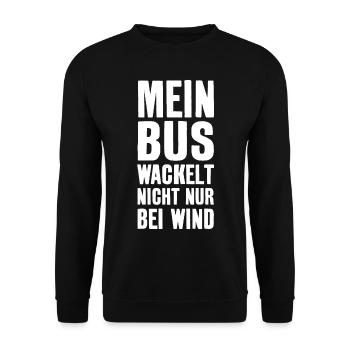 LUSTIG BUS CAMPER CAMPING - Unisex Pullover - Schwarz - Vorne - Alina (178cm) & Michal (187cm)
