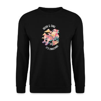 Santa père noel relax and chill Vacances - Sweat-shirt Unisexe - noir - Devant - Alina (178cm) & Michal (187cm)