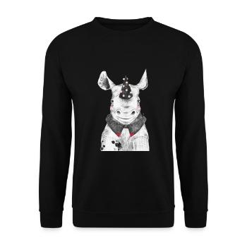 Rhinocéros - Sweat-shirt Unisexe - noir - Devant - Alina (178cm) & Michal (187cm)