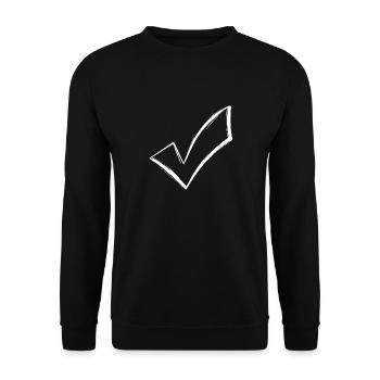 Tick Chop OK Seen White Vector - Unisex Sweatshirt - black - Front - Alina (178cm) & Michal (187cm)