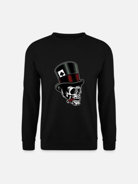 Skull with cylinder - Unisex Sweatshirt - black