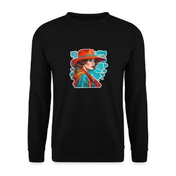 Lady with head - Unisex Pullover - Schwarz - Vorne - Alina (178cm) & Michal (187cm)