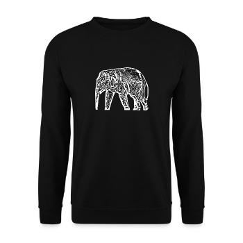 Elephant Baby White - Unisex Sweatshirt - black - Front - Alina (178cm) & Michal (187cm)