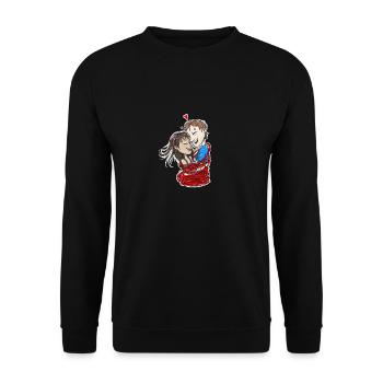 Valentines - Kletterpaar - Kletter T-Shirt - Unisex Pullover - Schwarz - Vorne - Alina (178cm) & Michal (187cm)