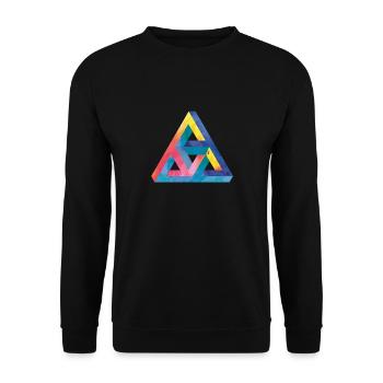 Triangle d'illusion d'optique Escher - Sweat-shirt Unisexe - noir - Devant - Alina (178cm) & Michal (187cm)