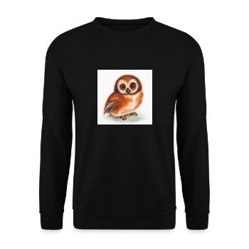 Cute Owl Watercolor - Unisex Sweatshirt - black - Front - Alina (178cm) & Michal (187cm)