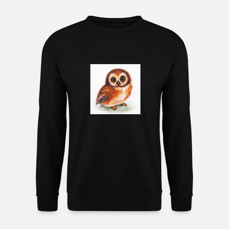 Süße Eule Aquarell - Unisex Pullover - Schwarz