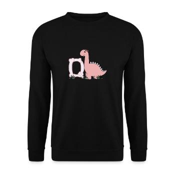 Buchstabe Q - Unisex Pullover - Schwarz - Vorne - Alina (178cm) & Michal (187cm)
