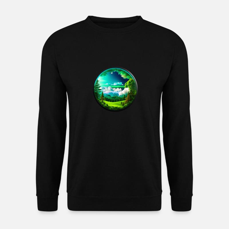 Schöne Landschaft kreisrund freigestellt - Unisex Pullover - Schwarz