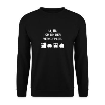 Ich bin der Verkuppler - Unisex Pullover - Schwarz - Vorne - Alina (178cm) & Michal (187cm)