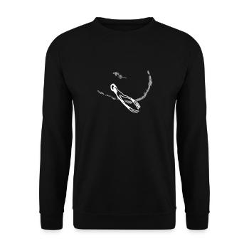 Floating Apnea Diver - Vintage Vector - Unisex Sweatshirt - black - Front - Alina (178cm) & Michal (187cm)
