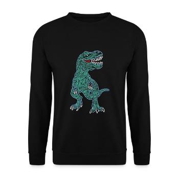 Dinosaure Sauvage Dinosaure Tyrannosaure Dinosaures - Sweat-shirt Unisexe - noir - Devant - Alina (178cm) & Michal (187cm)