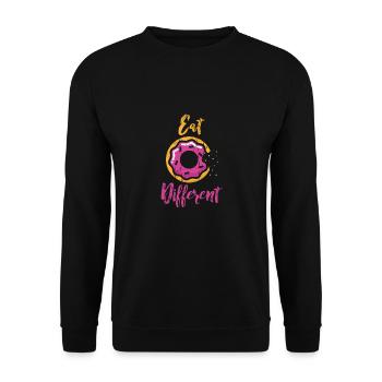 Eat different donuts love gift logo sweet - Unisex Sweatshirt - black - Front - Alina (178cm) & Michal (187cm)