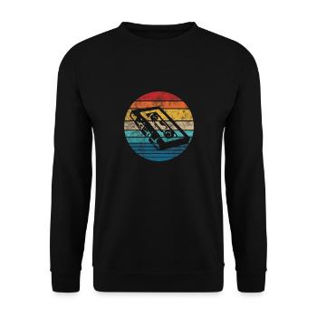 Cassette Rétro Tape Mixtape OldSchool Retro Music - Sweat-shirt Unisexe - noir - Devant - Alina (178cm) & Michal (187cm)