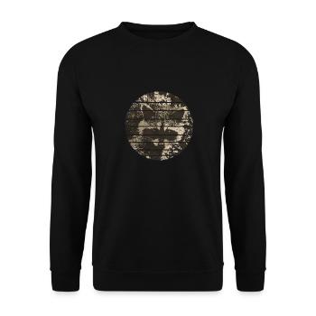 Waschbär Mond Vintage - Unisex Pullover - Schwarz - Vorne - Alina (178cm) & Michal (187cm)