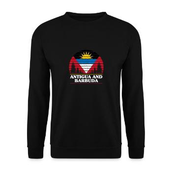 Antigua und Barbuda - Unisex Pullover - Schwarz - Vorne - Alina (178cm) & Michal (187cm)