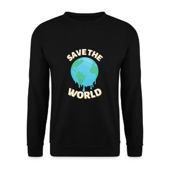 Save the World - Unisex Sweatshirt - black - Front - Alina (178cm) & Michal (187cm)