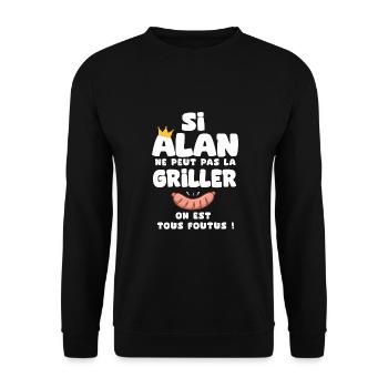 Alan roi barbecue cadeau alan fêtes - Sweat-shirt Unisexe - noir - Devant - Alina (178cm) & Michal (187cm)