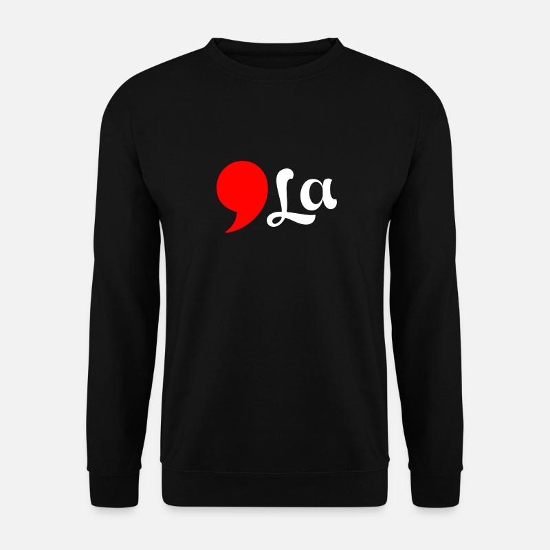 Distressed Comma La Funny - Unisex Sweatshirt - black