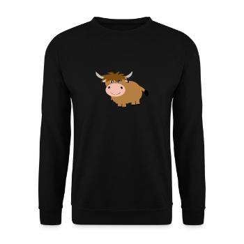 Bovins écossais Highland - Sweat-shirt Unisexe - noir - Devant - Alina (178cm) & Michal (187cm)