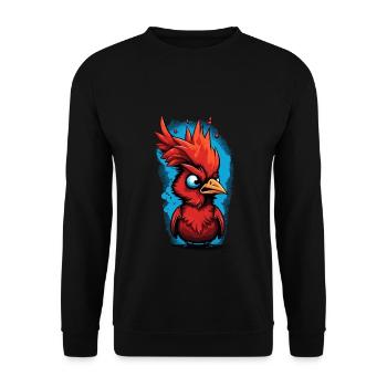 Cardinal Vogel Red Cardinal - Unisex Sweatshirt - black - Front - Alina (178cm) & Michal (187cm)