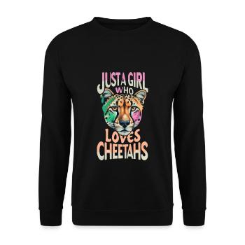 Just A Girl Who Loves Cheetahs Cheetah - Unisex Sweatshirt - black - Front - Alina (178cm) & Michal (187cm)