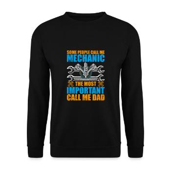 Manche Leute nennen mich Mechaniker - Unisex Pullover - Schwarz - Vorne - Alina (178cm) & Michal (187cm)