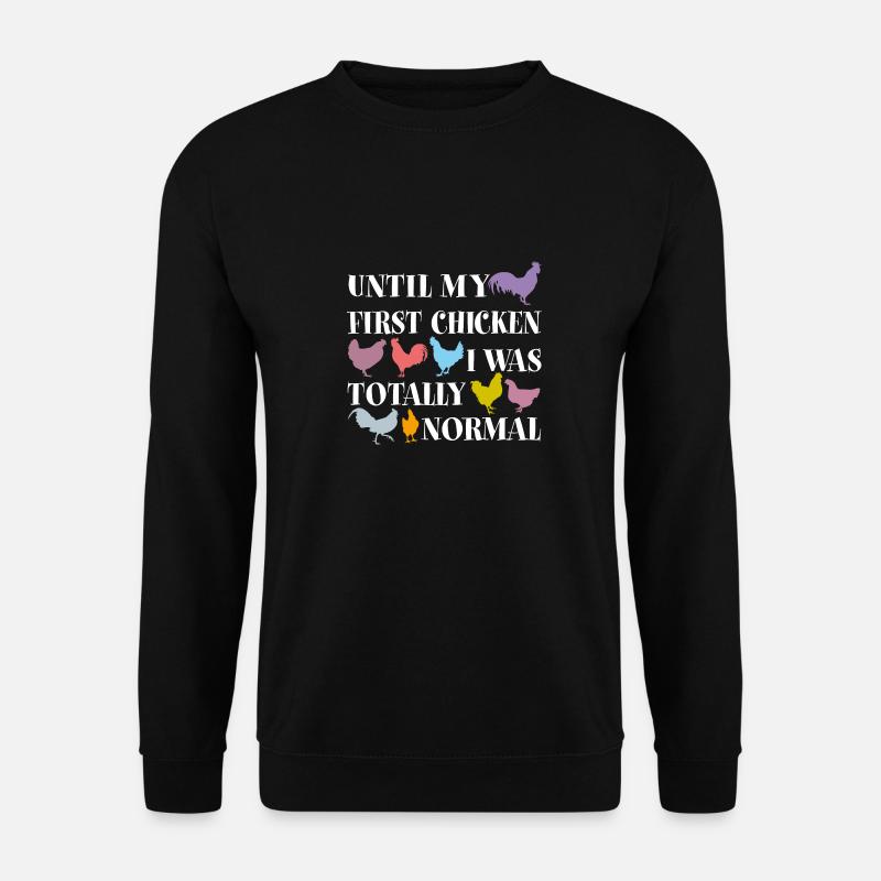 Hühnersilhouetten und Hühnerspruch - Unisex Pullover - Schwarz