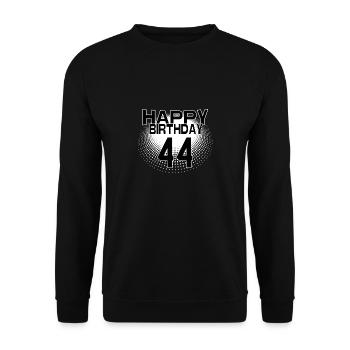 44 Happy Birthday Cool Bestseller Vintage Design - Unisex Pullover - Schwarz - Vorne - Alina (178cm) & Michal (187cm)