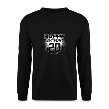 20 Happy Birthday Cool Bestseller Vintage Design - Unisex Pullover - Schwarz - Vorne - Alina (178cm) & Michal (187cm)