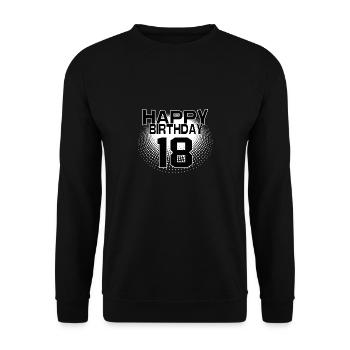 18 Happy Birthday Cool Bestseller Vintage Design - Unisex Pullover - Schwarz - Vorne - Alina (178cm) & Michal (187cm)