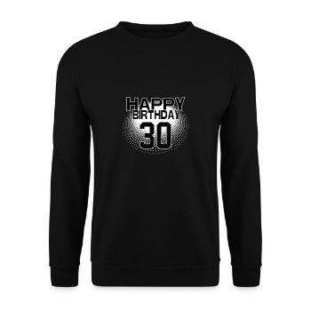 30 Happy Birthday Cool Bestseller Vintage Design - Unisex Pullover - Schwarz - Vorne - Alina (178cm) & Michal (187cm)
