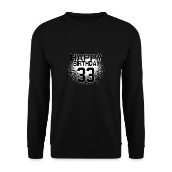 33 Happy Birthday Cool Bestseller Vintage Design - Unisex Pullover - Schwarz - Vorne - Alina (178cm) & Michal (187cm)