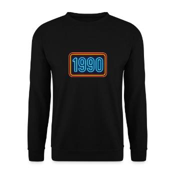 1990 Vintage - Unisex Pullover - Schwarz - Vorne - Alina (178cm) & Michal (187cm)