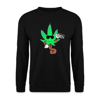 Der Bloom - Weed Cannabis Stoned Hanf Marihuana - Unisex Pullover - Schwarz - Vorne - Alina (178cm) & Michal (187cm)