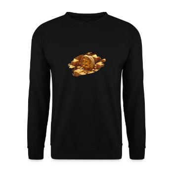 Bitcoin Schatz - Unisex Pullover - Schwarz - Vorne - Alina (178cm) & Michal (187cm)