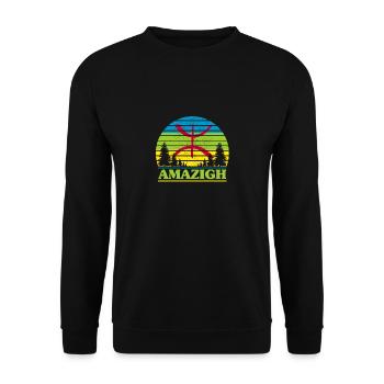 amazigh - Unisex Sweatshirt - black - Front - Alina (178cm) & Michal (187cm)