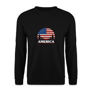 Etats-Unis - Sweat-shirt Unisexe - noir - Devant - Alina (178cm) & Michal (187cm)