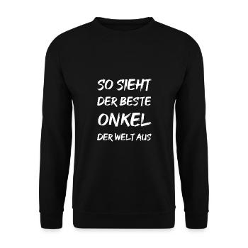 So sieht der beste Onkel der Welt aus - Unisex Pullover - Schwarz - Vorne - Alina (178cm) & Michal (187cm)