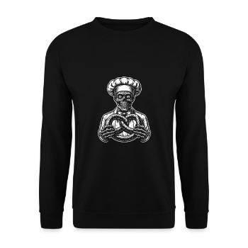 Zombie as Baker - creepy horror baker - Unisex Sweatshirt - black - Front - Alina (178cm) & Michal (187cm)