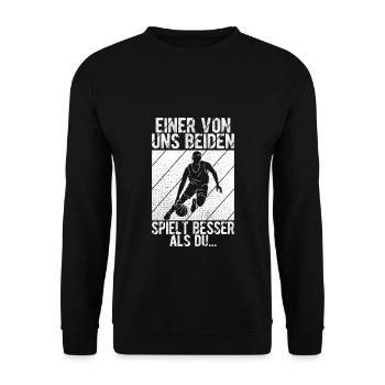 Basketball Spruch Coach Jordan Geschenk für Basket - Unisex Pullover - Schwarz - Vorne - Alina (178cm) & Michal (187cm)