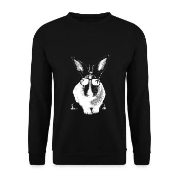 Hase Tierliebhaber Naturfans Sonnenbrille Hasenlie - Unisex Pullover - Schwarz - Vorne - Alina (178cm) & Michal (187cm)