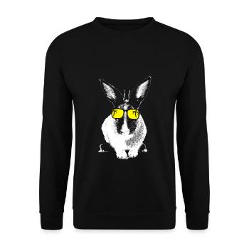 Hase Tierliebhaber Naturfans Sonnenbrille Haustier - Unisex Pullover - Schwarz - Vorne - Alina (178cm) & Michal (187cm)